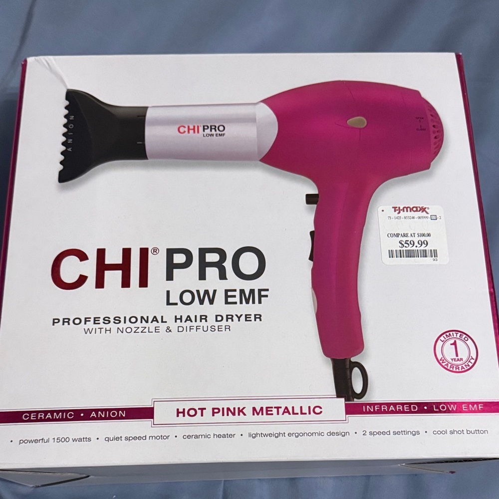 CHI PRO Low EMF Hot Pink Hair Dryer